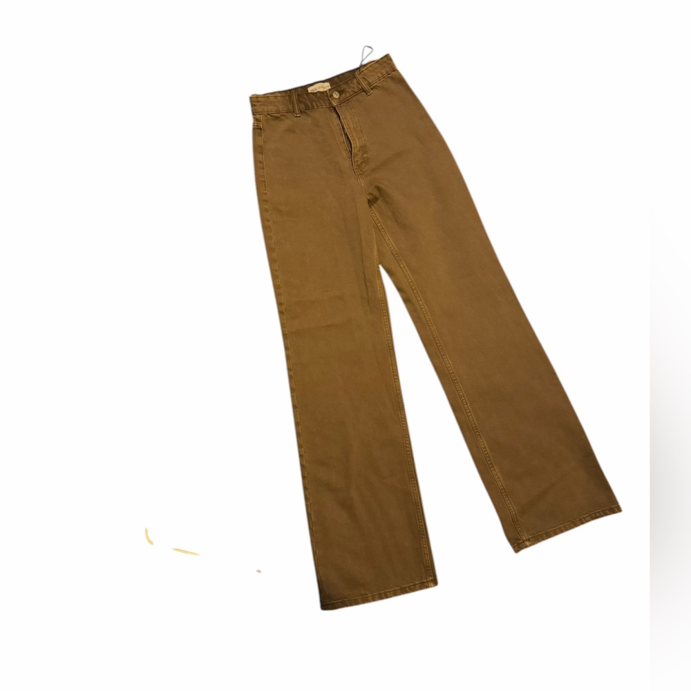Zara brown trousers size 4 zipper off track discounted